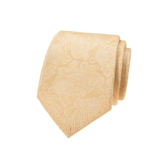 Żółty krawat ze wzorem paisley