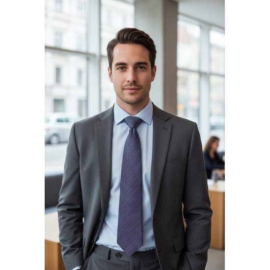 Blaue und rote Herrenkrawatte