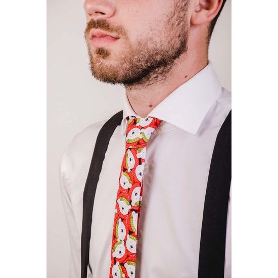 Bavlněná kravata slim s medvídky
