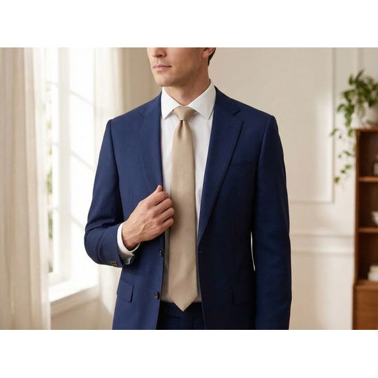 Класическа вратовръзка в бежов нюанс