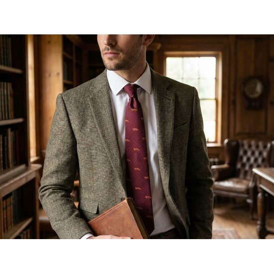 Bordó rókás nyakkendő – elegáns férfi nyakkendő