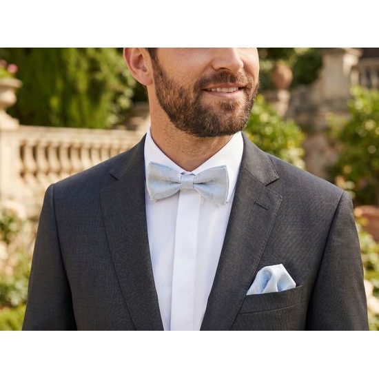 Svetlomodrý pánsky motýlik s vreckovkou