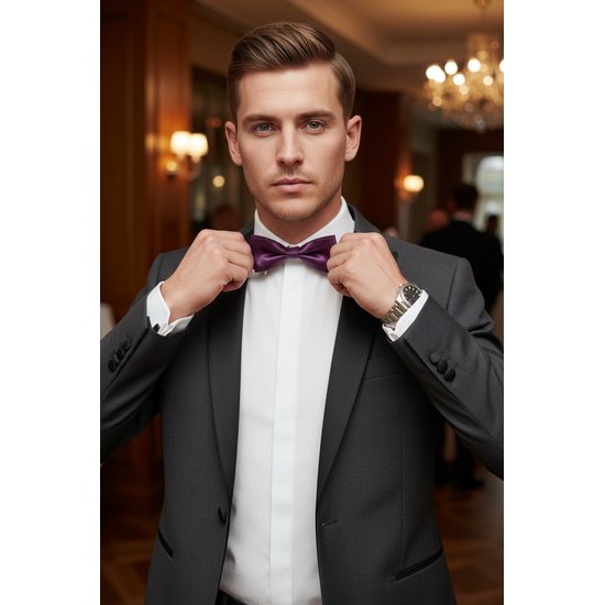 Papion barbati in nuanta Aubergine