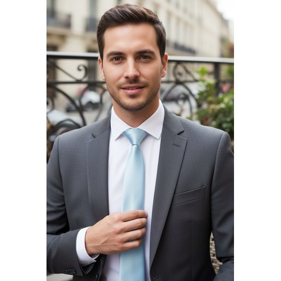 Krawatte hellblau Glanz