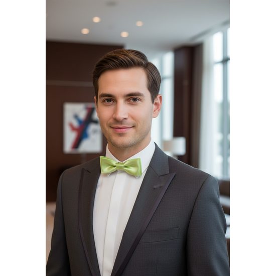 Klassische Herren Fliege Lime grün