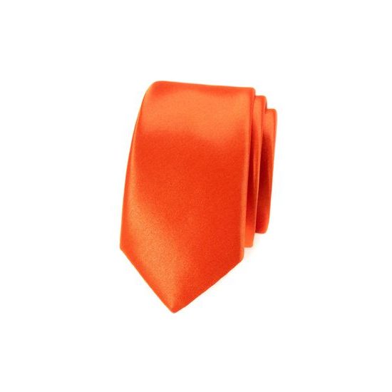 Kravata Slim sýto oranžová farba