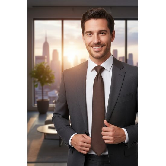 Brązowy krawat męski