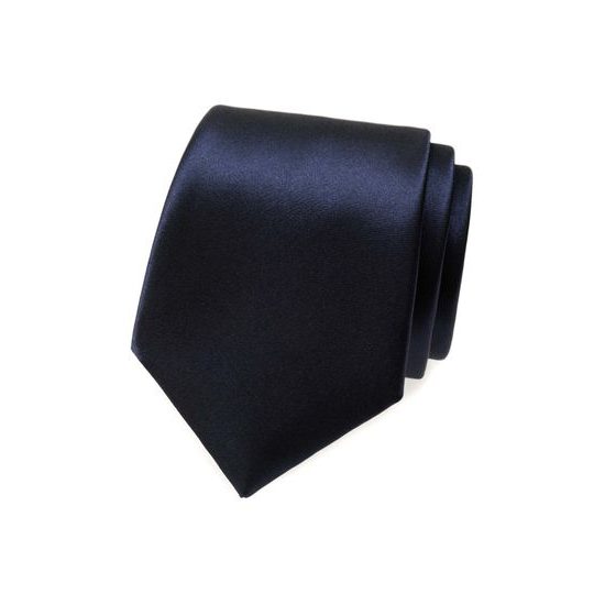 Pánská kravata tmavěmodrá lesk