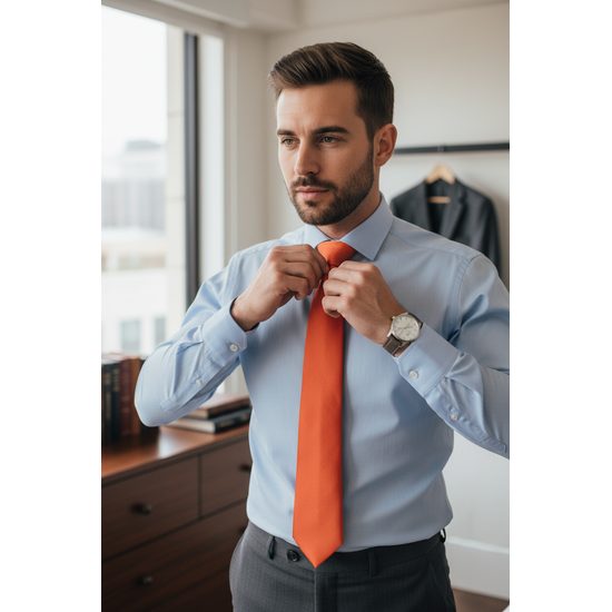 Oranžová jednofarebná kravata