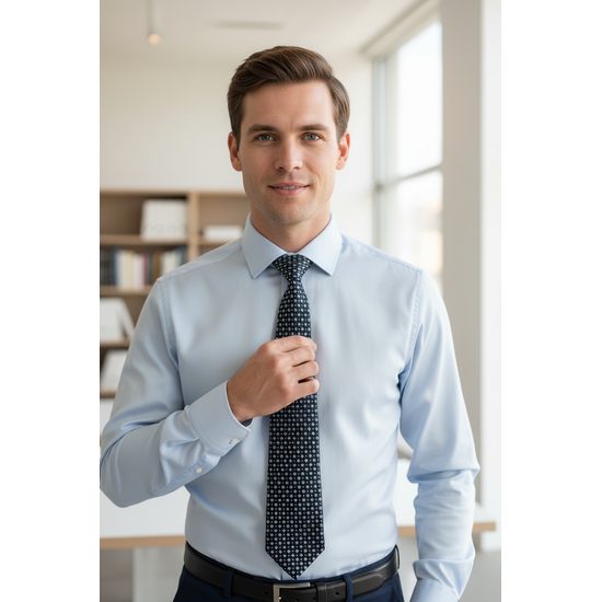 Sötétkék mintás nyakkendő