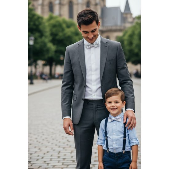 Fehér csokornyakkendő pöttyössel, 2 db