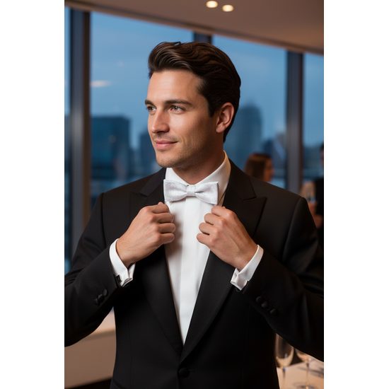 Biely motýlik Ceremony s lesklými ornamentami