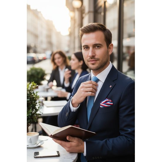 Herren Einstecktuch Tricolore