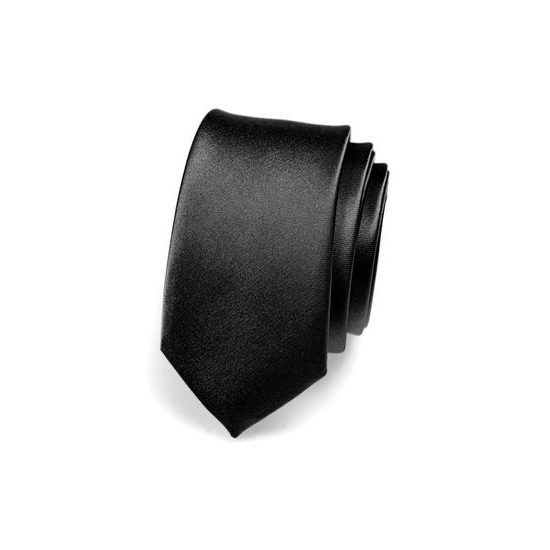 Schmalle Krawatte glänzend schwarz