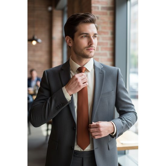 Škoricovo hnedá pánska kravata