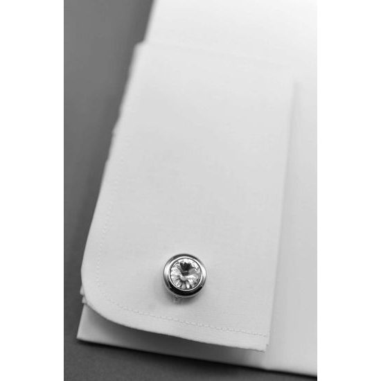 Fehér rejtett gombolású mandzsettagombos férfiing