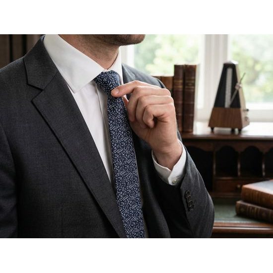 Blaue Herren Krawatte Note Motiv