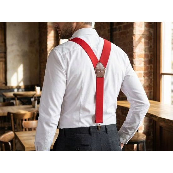 Široké traky na kovové klipy červené