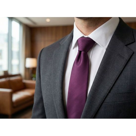 Slivkovo fialová elegantná kravata