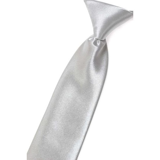 Chlapecká kravata stříbrná lesk 44cm
