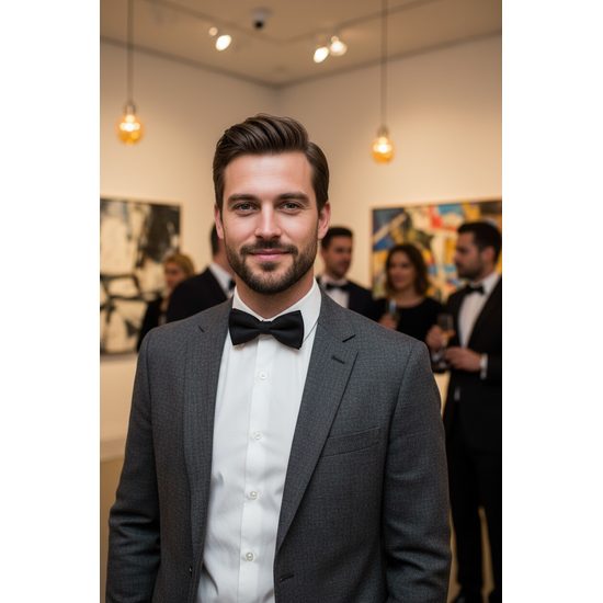 Schwarze Fliege aus Leinen