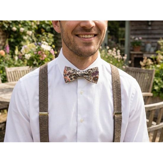 Bavlnený motýlik s farebným kvetinovým vzorom