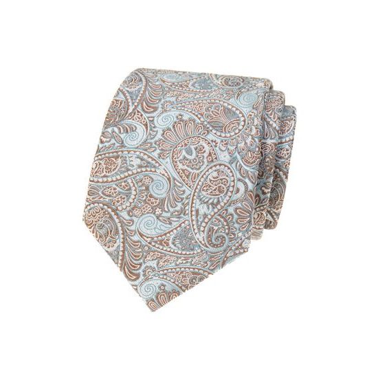 Svetlomodrá kravata s béžovým paisley
