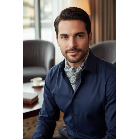 Ascot-Krawattenschal mit grauem Muster