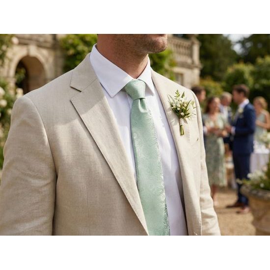 Férfi nyakkendő zsályazöld színben