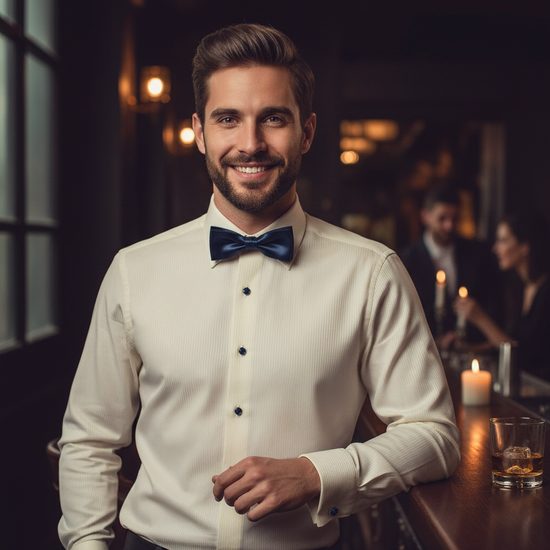 Sötétkék férfi csokornyakkendő