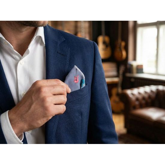 Bawełniana poszetka z gitarą elektryczną