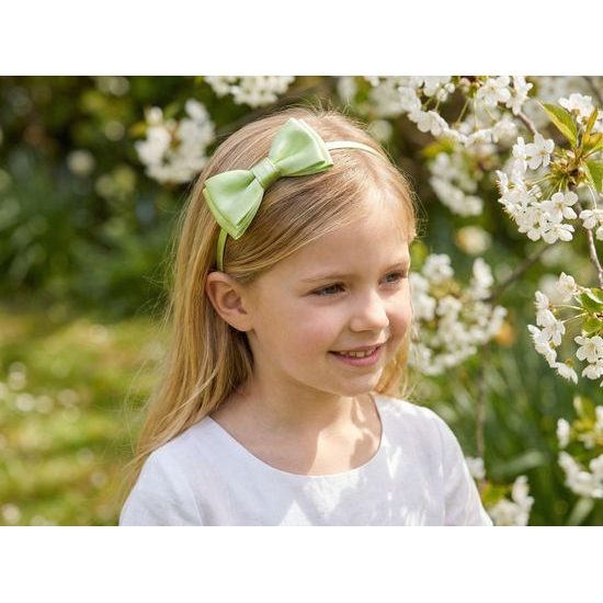 Лайм диадема с папийонка с блясък