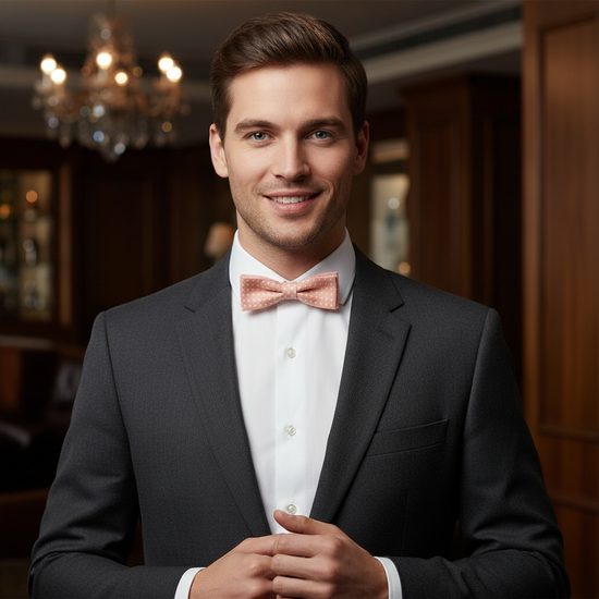 Bavlnený motýlik púdrovo ružový