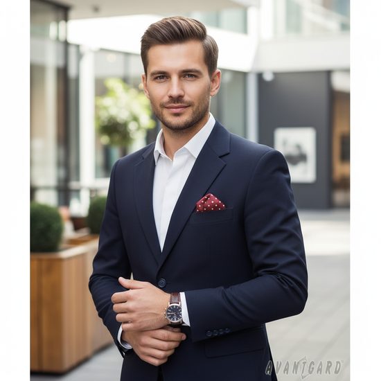 Batista burgundy cu punct argintiu