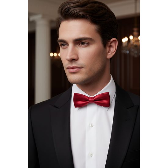 Herren Fliege rot glänzend