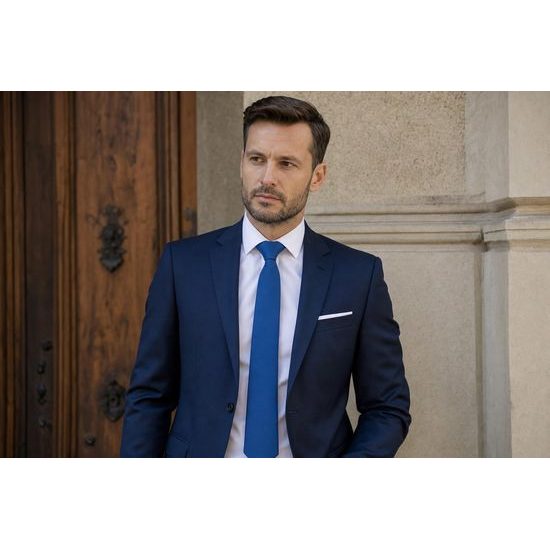 Kék férfi nyakkendő, matt felülettel