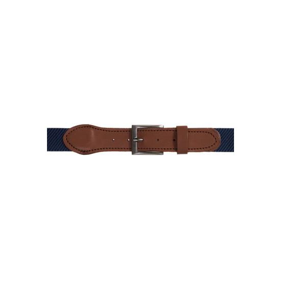 Elastischer Herrengürtel blau mit braunem Leder