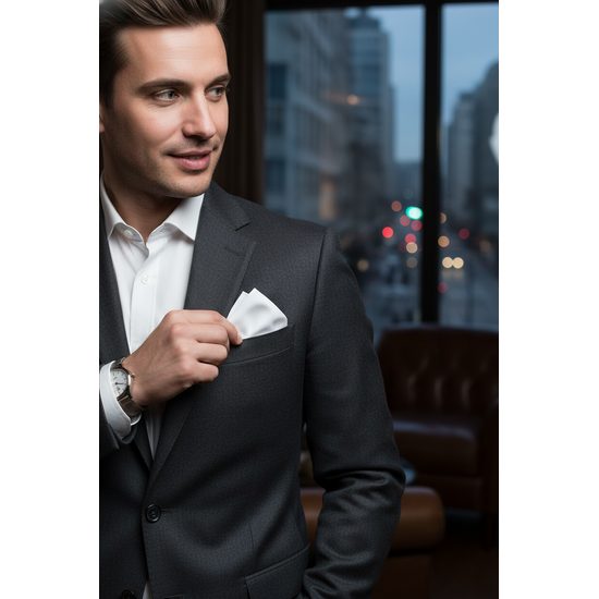 Pamut fehér díszzsebkendő