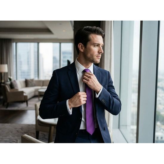 Fialová pánska kravata