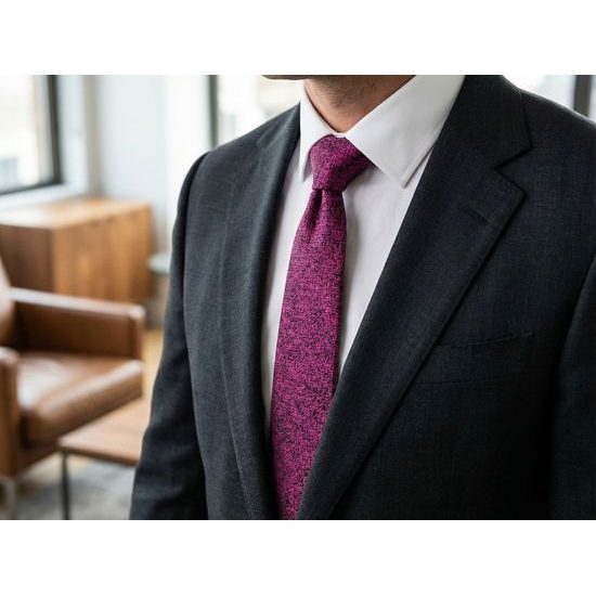 Ružovo-čierna kravata s jemnou štruktúrou