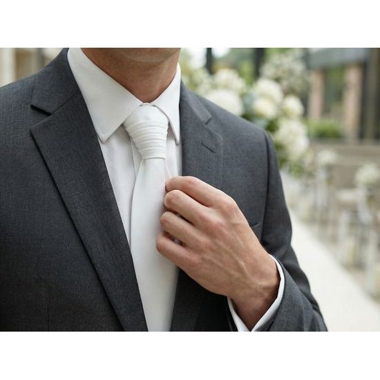 Biela matná svadobná regata