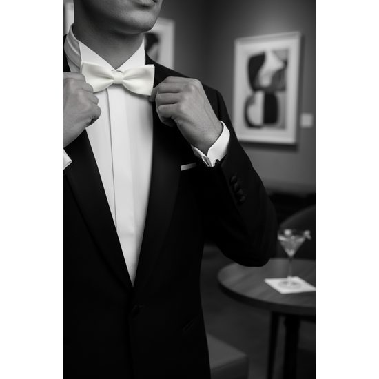 Elegantný matný biely motýlik