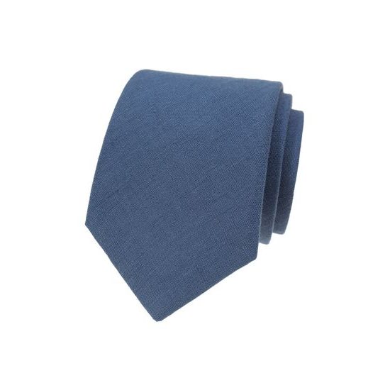 Modrá ľanová kravata