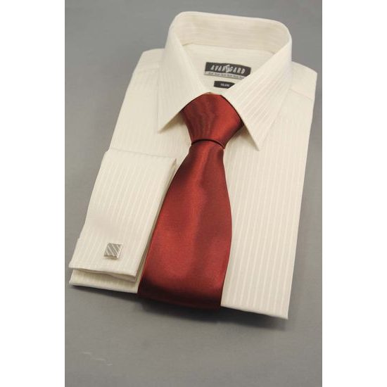 Herren Hemd SLIM beige mit schmalem Streifen