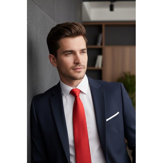 Pánska kravata hladká červená