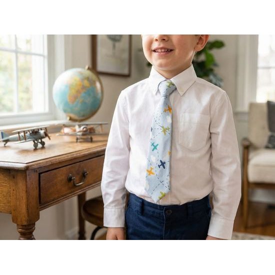 Detská kravata s motívom lietadla