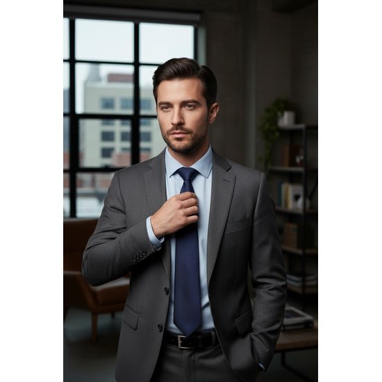 Тъмно синя мъжка вратовръзка Avantgard