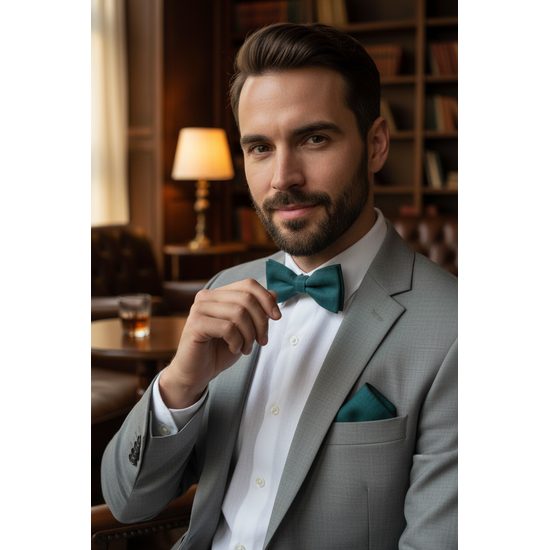 Muszka lniana w kolorze niebieskim