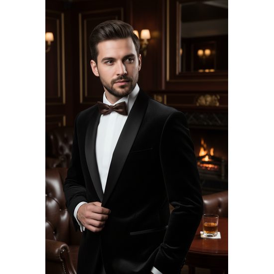 Шоколадово кафява матова папийонка