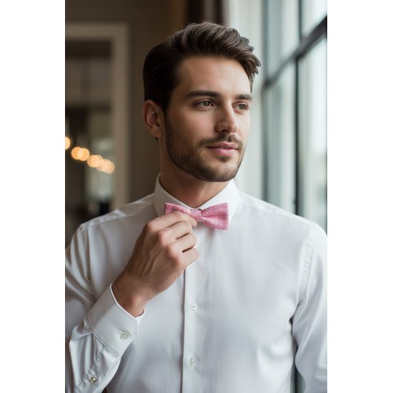 Ružový motýlik s bielou bodkou